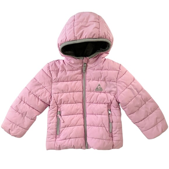 Gerry Girls Puffer Jacket Pink Hooded Zip Front Insulated Winter Coat Size 2T - Picture 3 of 12
